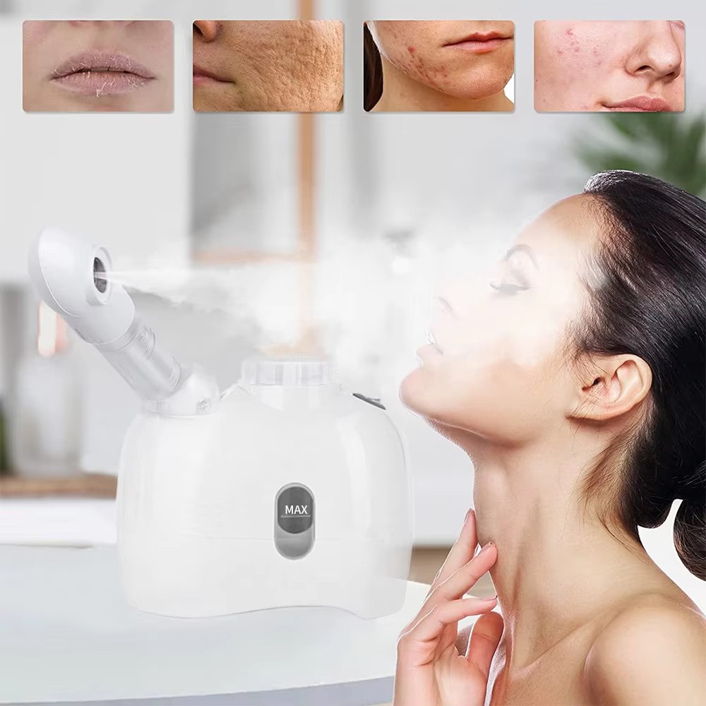 Facial Steamer Nano Ionic Hot Mist - ポータブルナノミストスプレーヤー電気フェイシャルサウナ保湿器ホットイオンスチームサウナオゾンスプレーフェイスノーズスチーマー