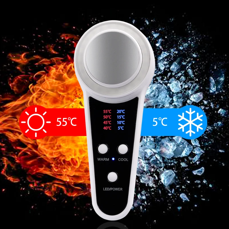 Cold Warm Hammer Facial Machine - 顔圧迫マッサージャー,加熱および冷却ハンマー,フォトンセラピー,LED,美容リフト,引き締め,しわ防止,ホットおよびコールド,新品