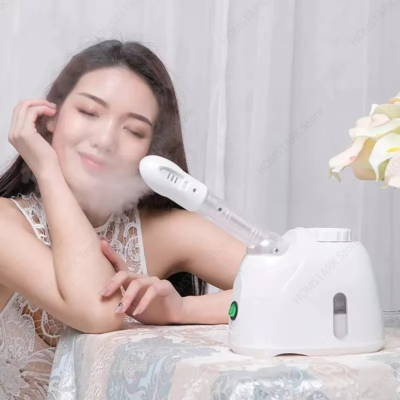 Facial Steamer Nano Ionic Hot Mist - ナノイオン式フェイシャルスチーマー、温冷ミストスプレー、アロマセラピー機能付きの深層クレンジングマッサージャー。サロンやスパでのスキンケア、リラックス効果に最適。