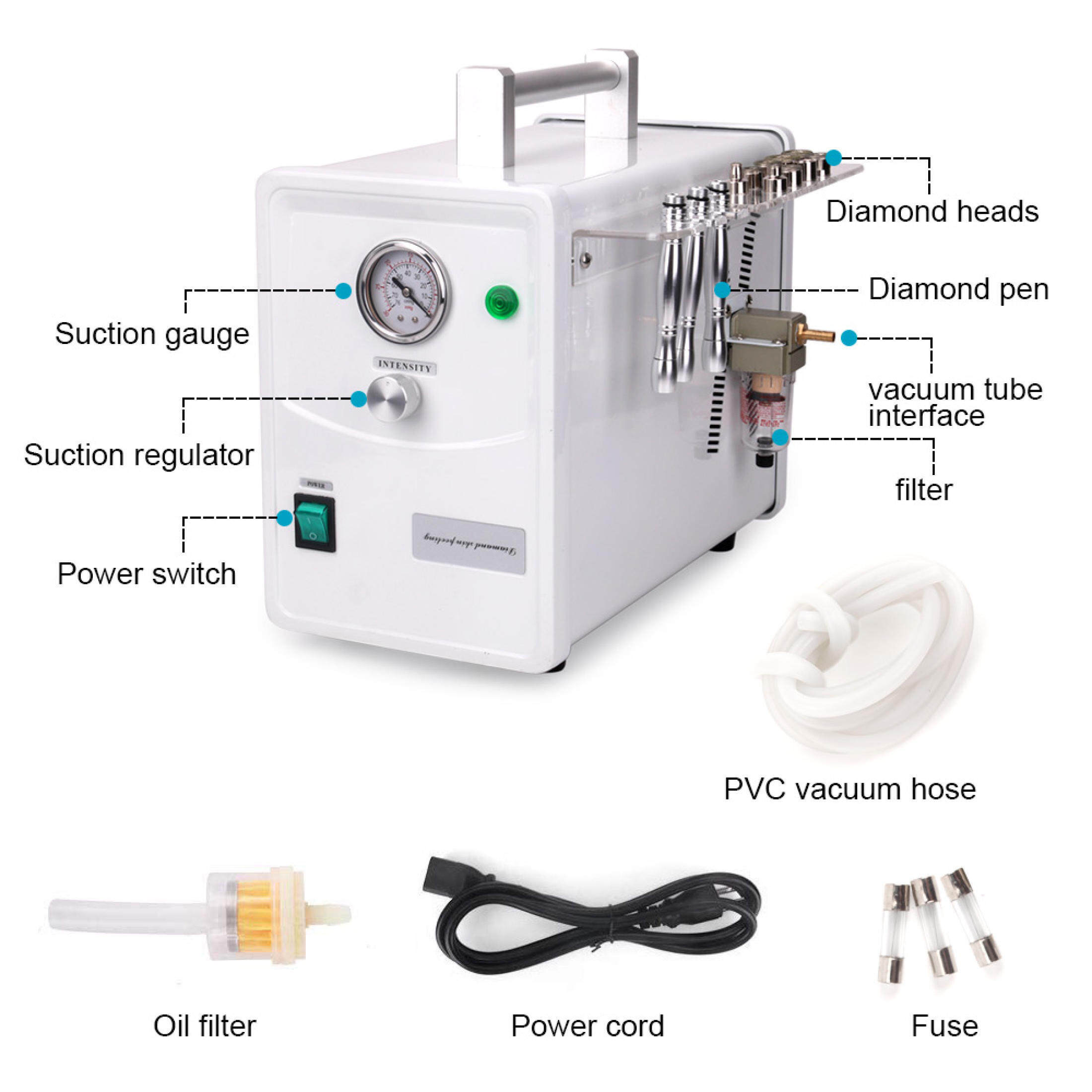 Diamond Microdermabrasion Machine 3 In 1 - ポータブルスキンマイクロダーマブレーションマシン 3 in 1 ダイヤモンドマイクロカービング美容器具 肌再生