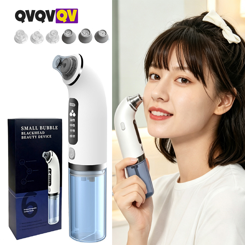 Blackhead Remover Vacuum Suction - 黒ずみ除去毛穴真空吸引器、4段階吸引レベル、6種類のプローブ付きポータブルフェイシャル毛穴クリーナー - 充電式黒ずみ除去ツール