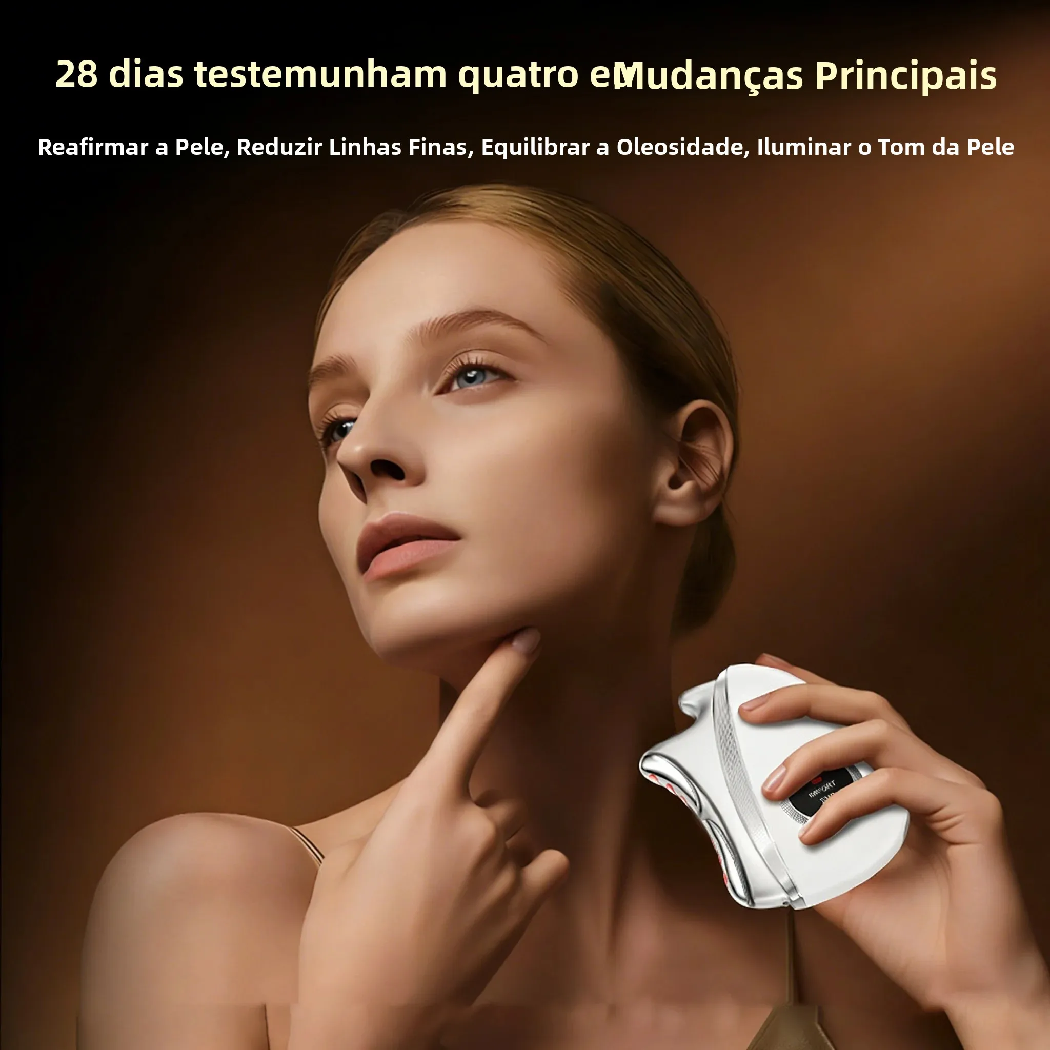 Microcurrent Face Massager Gua Sha - 携帯用電気式グアシャ器。微電流によるフェイスマッサージで、肌の若返り、顔の引き締め効果を実現。自宅で使用できるビアンシー式スクレーピングボード。
