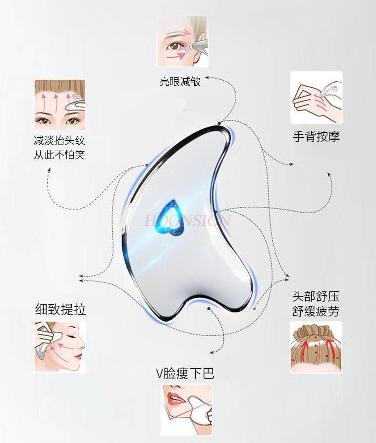 Microcurrent Face Massager Gua Sha - フェイスネックカシャマッサージャーマイクロカレントスキンリフティング引き締めマシンしわ除去フェイシャルスクレイピングスキンケア美容機器