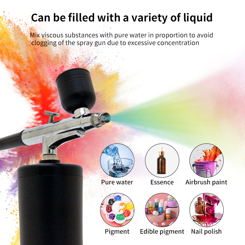 Oxygen Spray Gun Facial Injector - ナノ酸素注入器多機能家庭用スプレーコンプレッサータトゥースプレーガンとエアブラシネイルアートペイントケーキツールの顔の爪