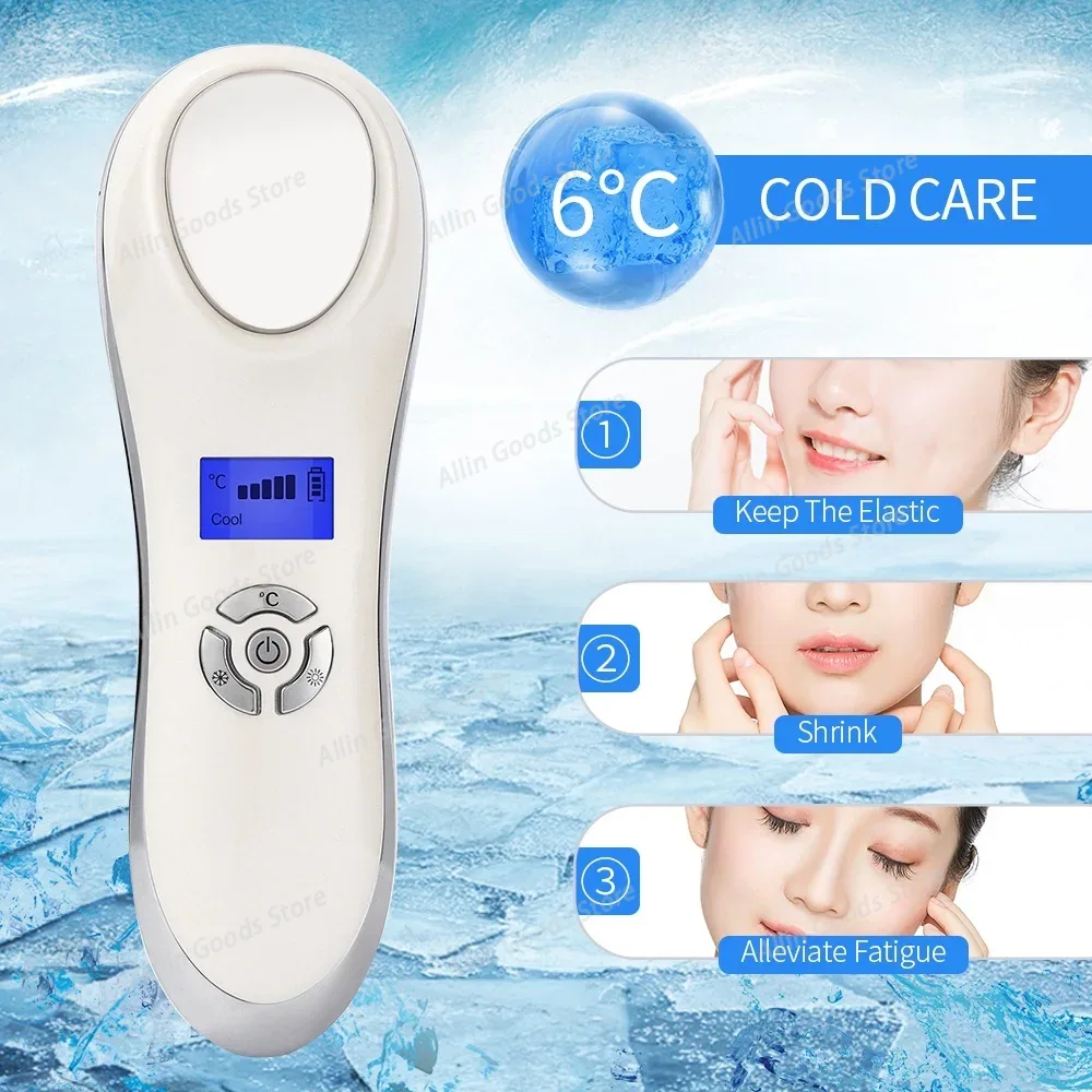 Cold Warm Hammer Facial Machine - 温冷美容器 肌再生マッサージ器 肌リフトアップ引き締め フェイシャルクールウォームハンマー 顔用振動マシン