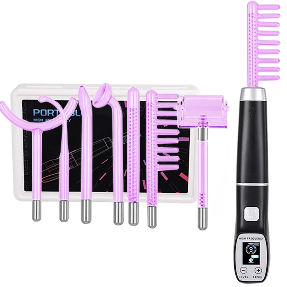 新しい装置高周波美顔器マシン髪顔アンチエイジング治療にきびツ - High Frequency Wand Facial Machine Neon のレビューと価格