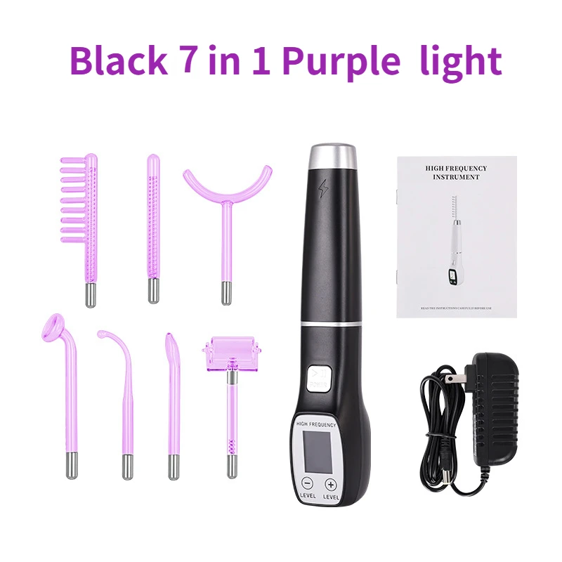 7in1 ヘア用デバイス高周波フェイシャルマッサージャーフェ - High Frequency Wand Facial Machine Neon のレビューと価格