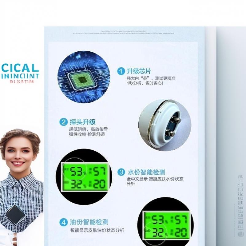 携帯型充電式肌分析器、液晶デジタル表示、水分・油分・保湿度測 - Skin Moisture Analyzer Digital Detector のレビューと価格