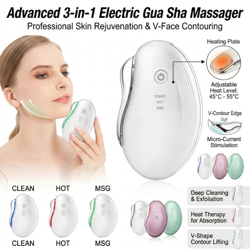 LEDマイクロカレント美顔器 グアシャデバイス ネック＆ボデ - Microcurrent Face Massager Gua Sha のレビューと価格