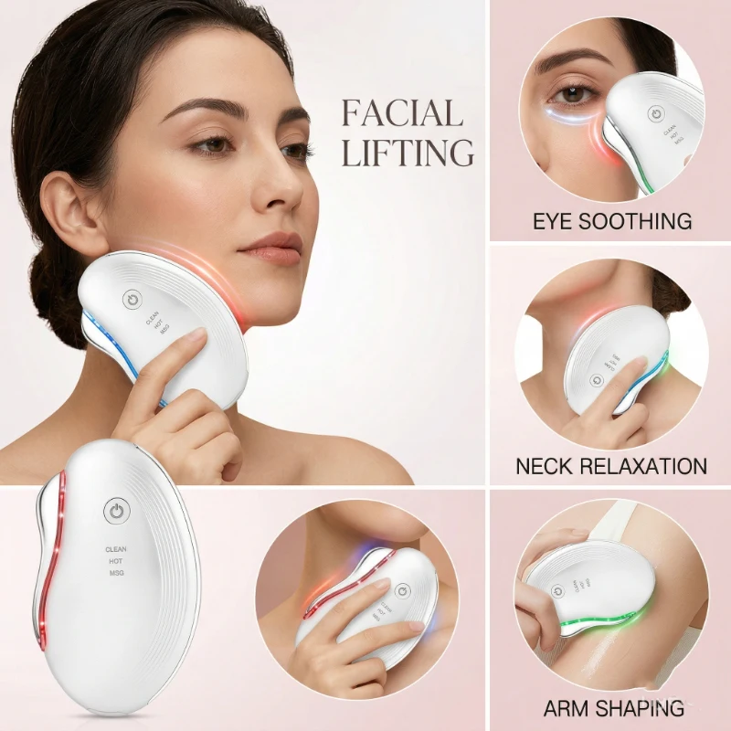 LEDマイクロカレント美顔器 グアシャデバイス ネック＆ボデ - Microcurrent Face Massager Gua Sha のレビューと価格