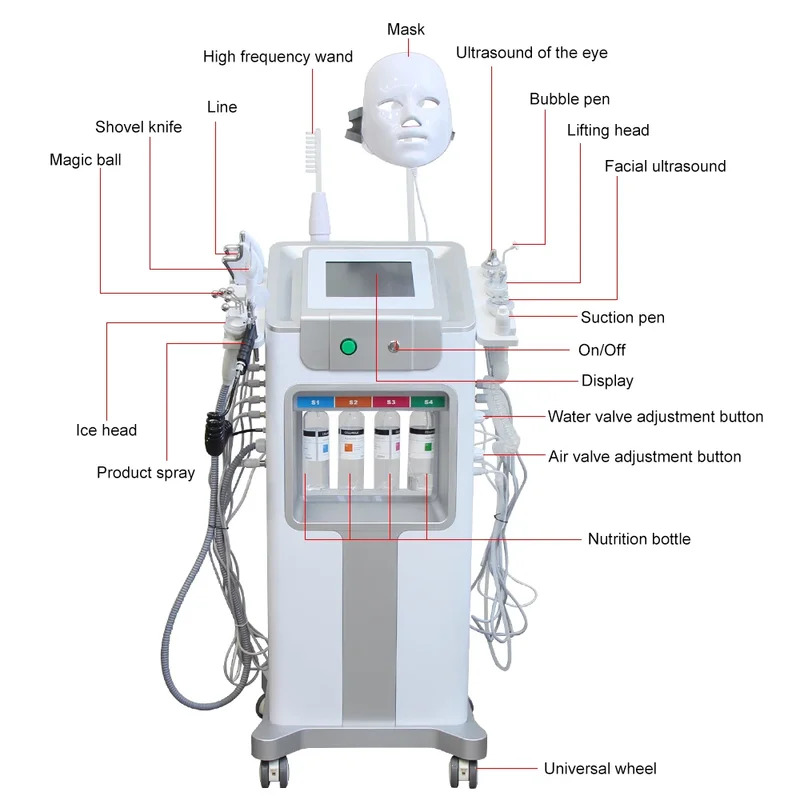 10/12 in 1 ハイドラダーマブレーションマシン フェ - Hydra Dermabrasion Aqua Peel Machine のレビューと価格