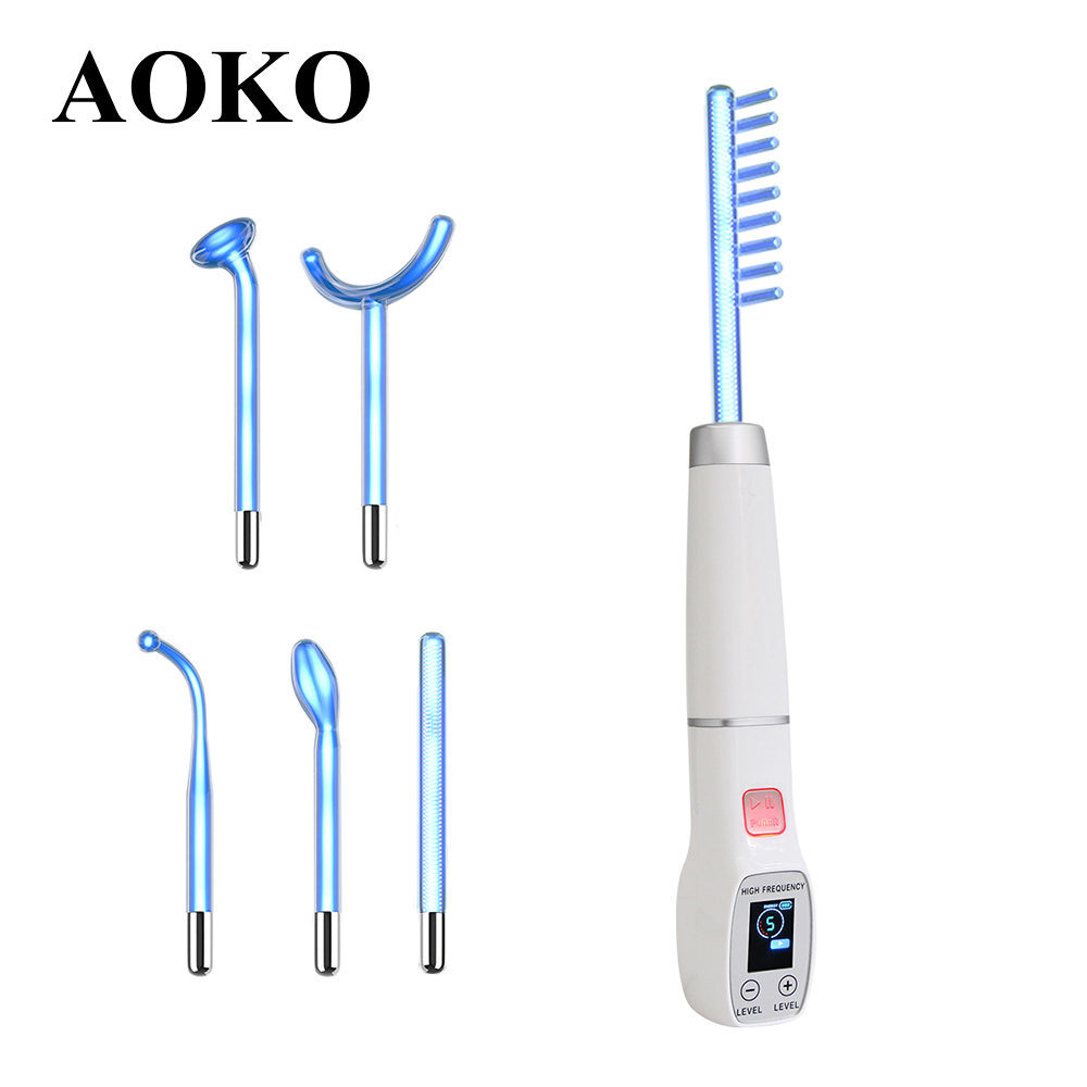 青い高周波フェイシャルマシン,スクリーンディスプレイ,電気療 - High Frequency Wand Facial Machine Neon のレビューと価格
