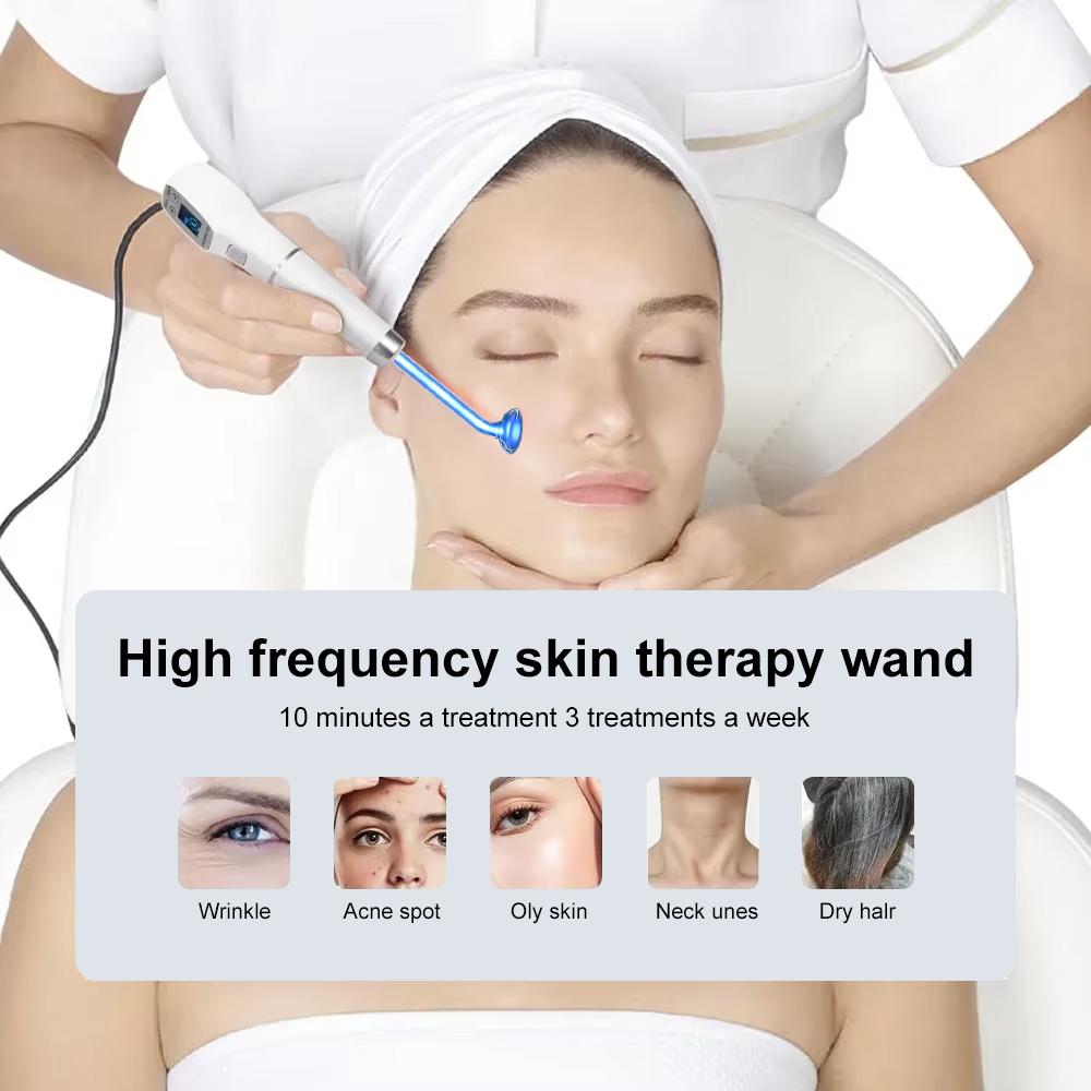 青い高周波フェイシャルマシン,スクリーンディスプレイ,電気療 - High Frequency Wand Facial Machine Neon のレビューと価格