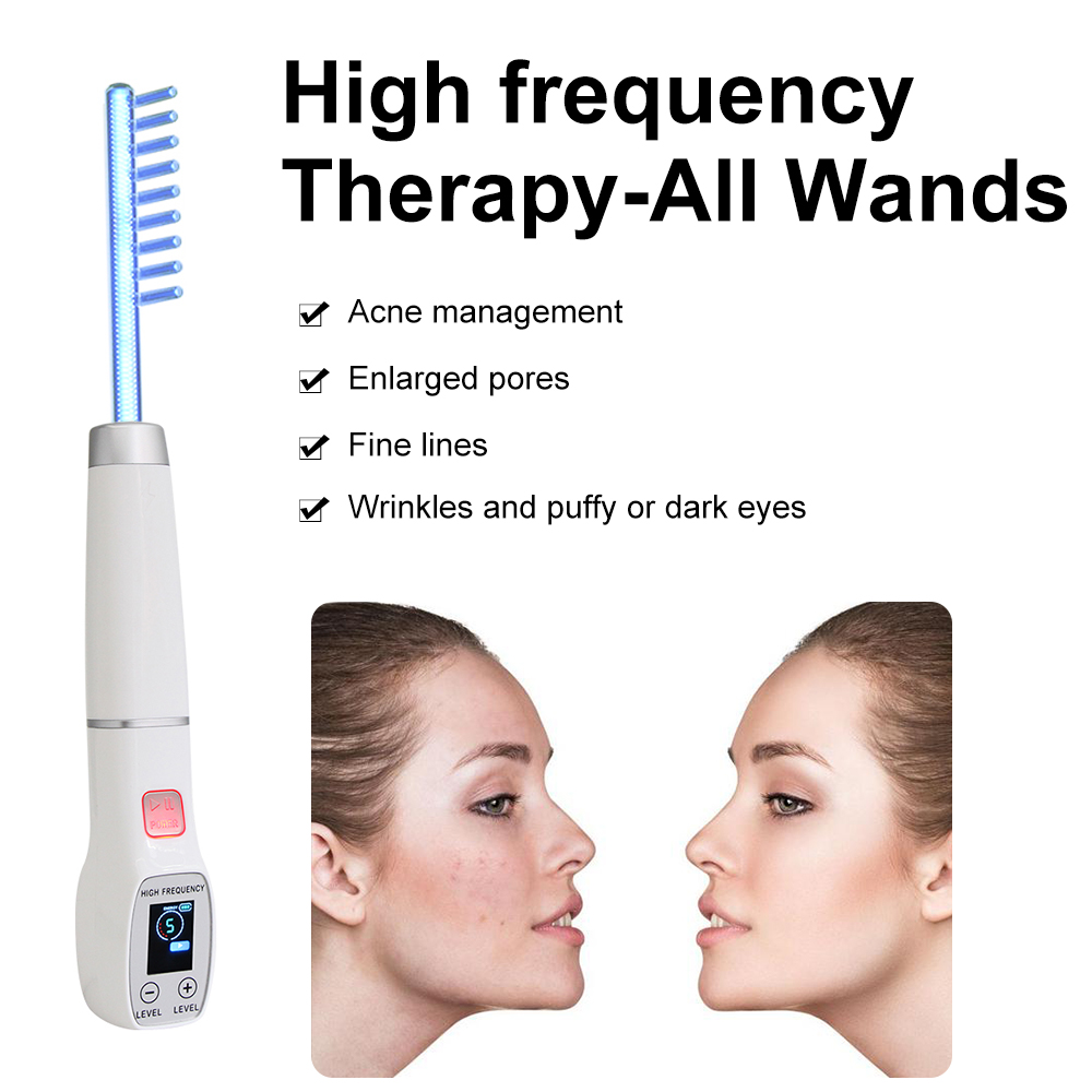 青い高周波フェイシャルマシン,スクリーンディスプレイ,電気療 - High Frequency Wand Facial Machine Neon のレビューと価格