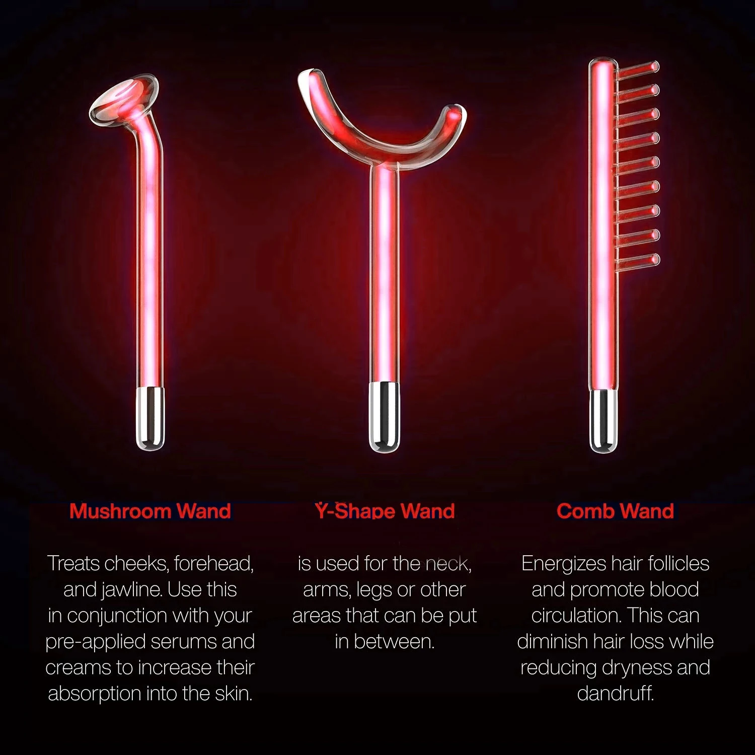 Darsonval ポータブル高周波美顔器スキンセラピー 6 - High Frequency Wand Facial Machine Neon のレビューと価格