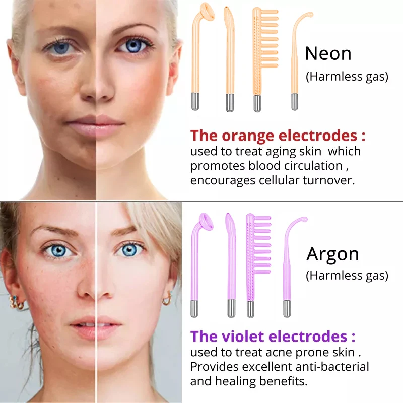 高周波フェイシャルマッサージャー,ヘアマッサージ機,アンチエ - High Frequency Wand Facial Machine Neon のレビューと価格