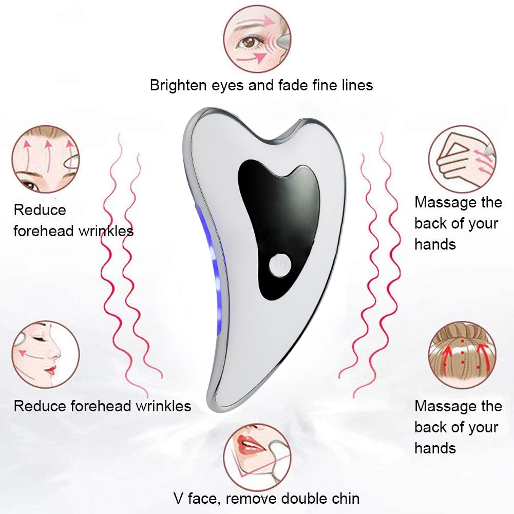 マイクロカレントフェイシャルリフティングマシン,USB充電器 - Microcurrent Face Massager Gua Sha のレビューと価格