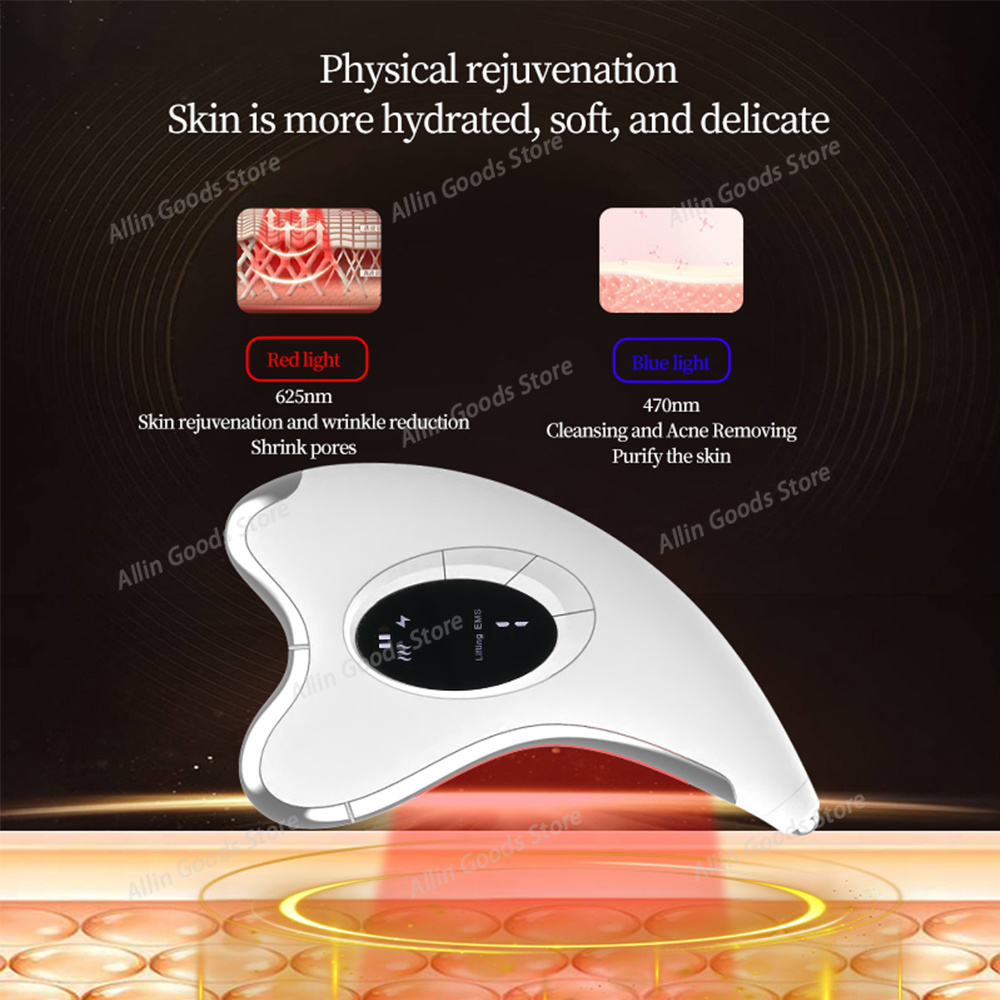 マイクロカレントかっさマッサージ器 赤青光加熱 フェイス＆ボ - Microcurrent Face Massager Gua Sha のレビューと価格