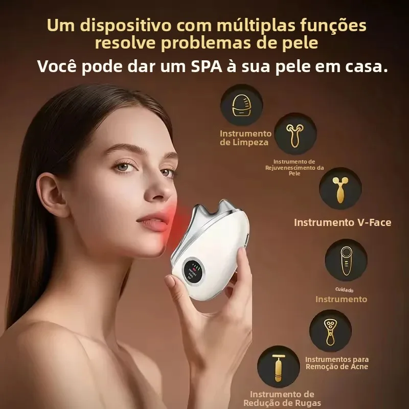 携帯用電気式グアシャ器。微電流によるフェイスマッサージで、肌 - Microcurrent Face Massager Gua Sha のレビューと価格