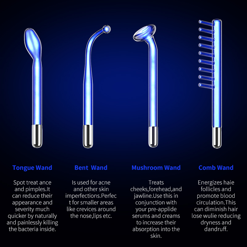 高周波美顔機電気療法ワンドガラスフュージョンネオン + アル - High Frequency Wand Facial Machine Neon のレビューと価格