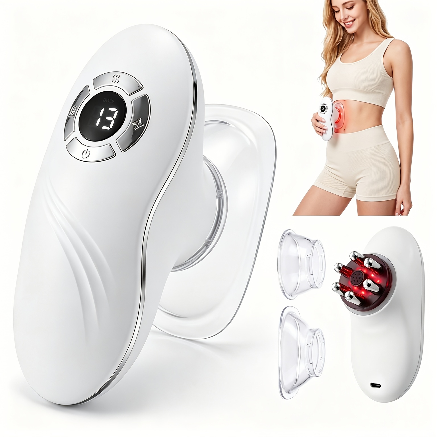 赤色光療法と真空吸引機能付き電動カッピングマッサージャー、マ - Microcurrent Face Massager Gua Sha のレビューと価格