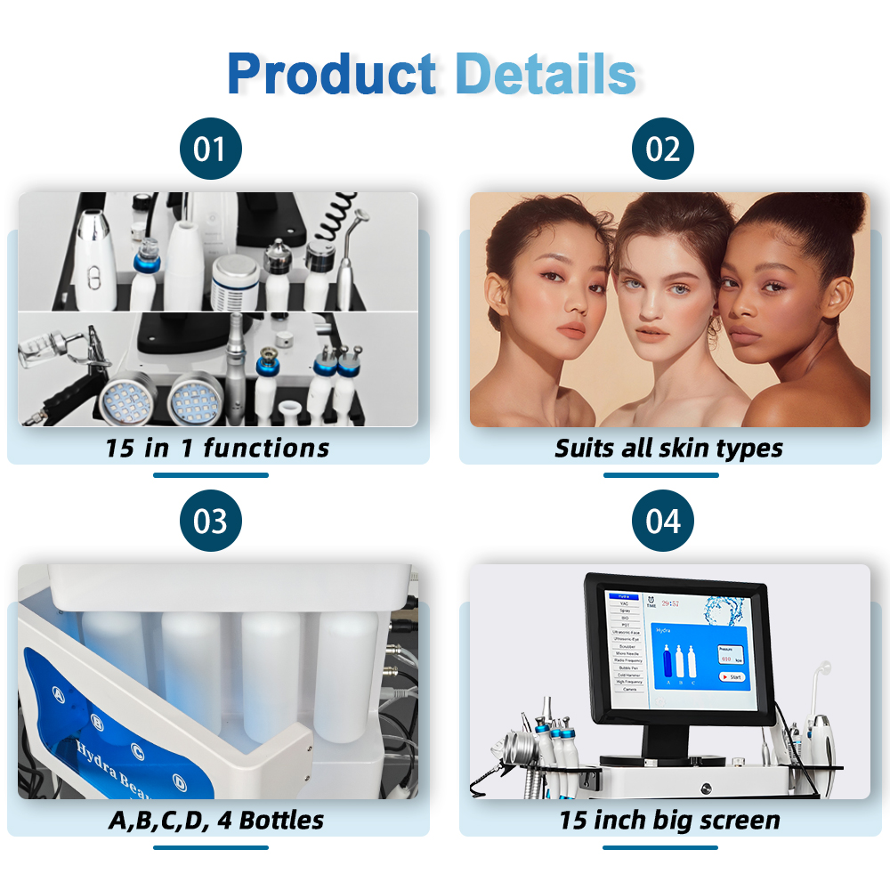 2026年式 スタンド15 in 1 スキンフェイシャルビュ - Hydra Dermabrasion Aqua Peel Machine のレビューと価格