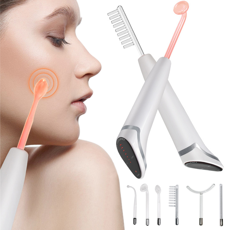 最新6in1スパーク電極高周波ネオン＆アルゴン肌引き締め毛包 - High Frequency Wand Facial Machine Neon のレビューと価格