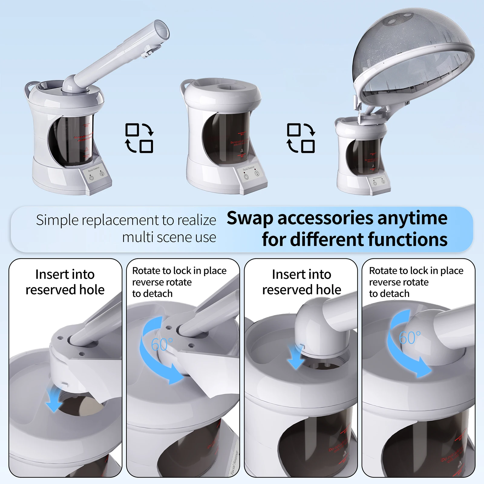 2-in-1のフェイシャル＆ヘアスチーマー。ナノイオン技術に - Facial Steamer Nano Ionic Hot Mist のレビューと価格