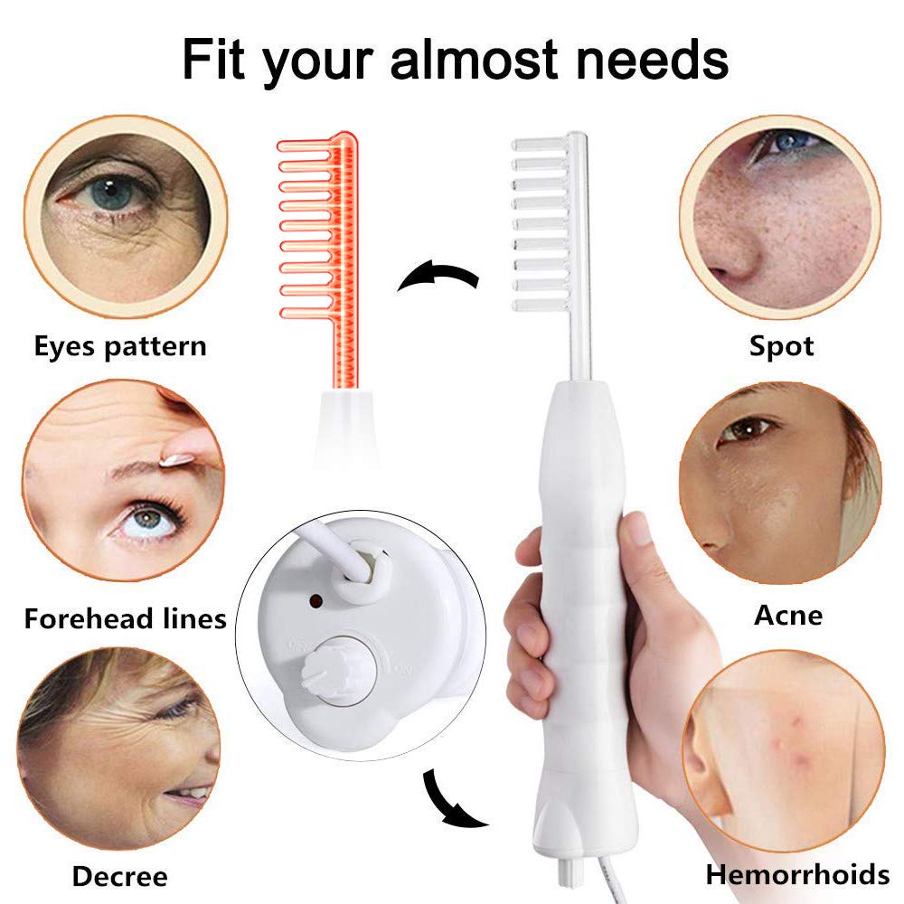 7 in 1高周波フェイシャルケアマシン電気療法ワンド電気オ - High Frequency Wand Facial Machine Neon のレビューと価格