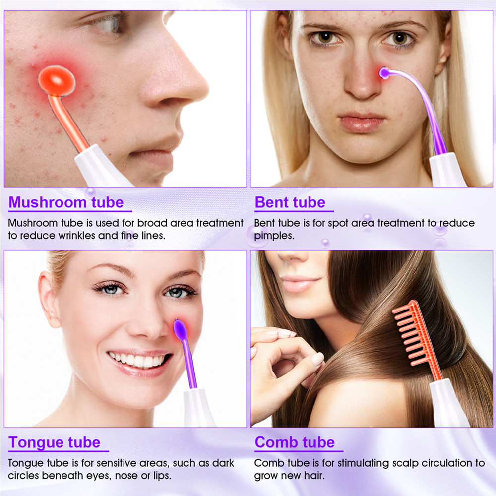 7 in 1高周波フェイシャルケアマシン電気療法ワンド電気オ - High Frequency Wand Facial Machine Neon のレビューと価格