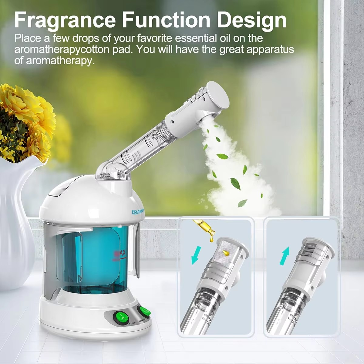 プロ仕様の電気式イオンナノ加湿機能付き、持ち運び可能なセラミ - Facial Steamer Nano Ionic Hot Mist のレビューと価格