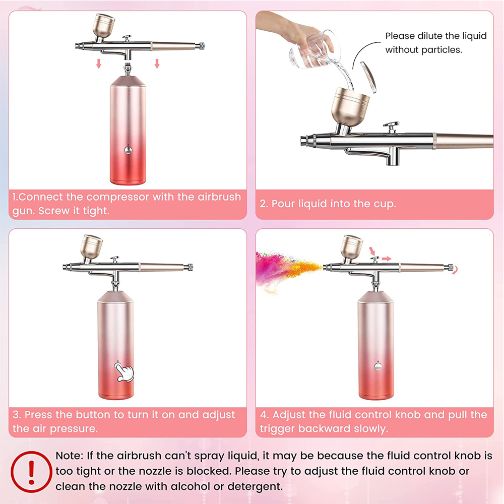 酸素インジェクターエアコンプレッサー,エアブラシ,スプレーガ - Oxygen Spray Gun Facial Injector のレビューと価格