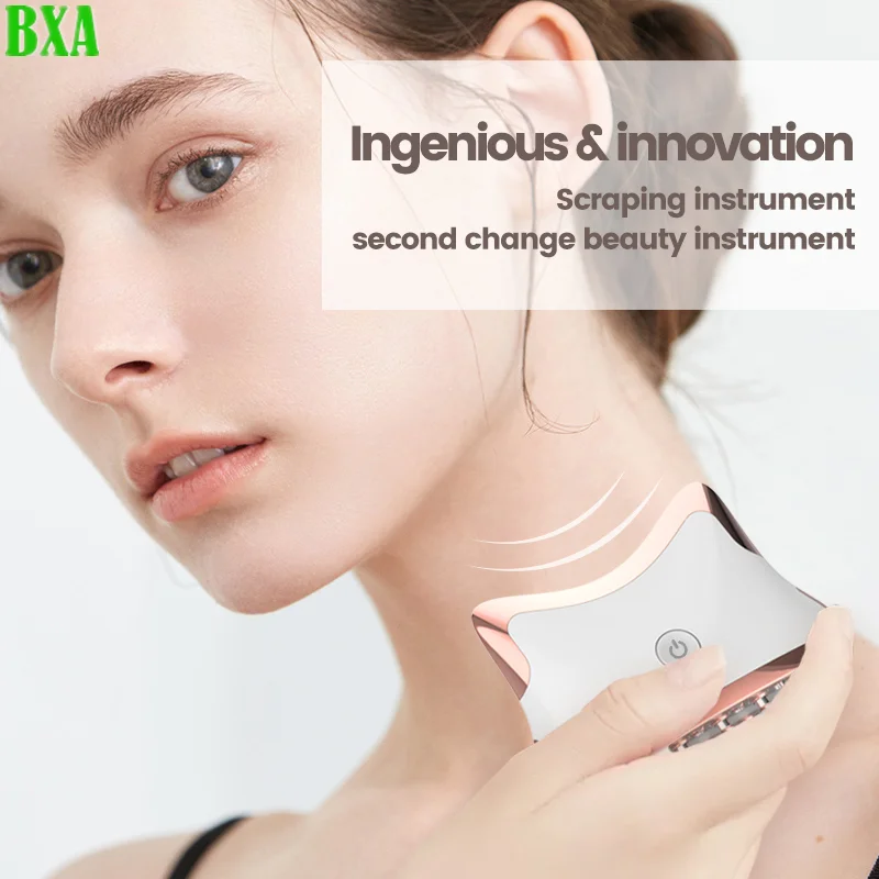 EMS マイクロカレントフェイシャルマッサージャー電気スクレ - Microcurrent Face Massager Gua Sha のレビューと価格