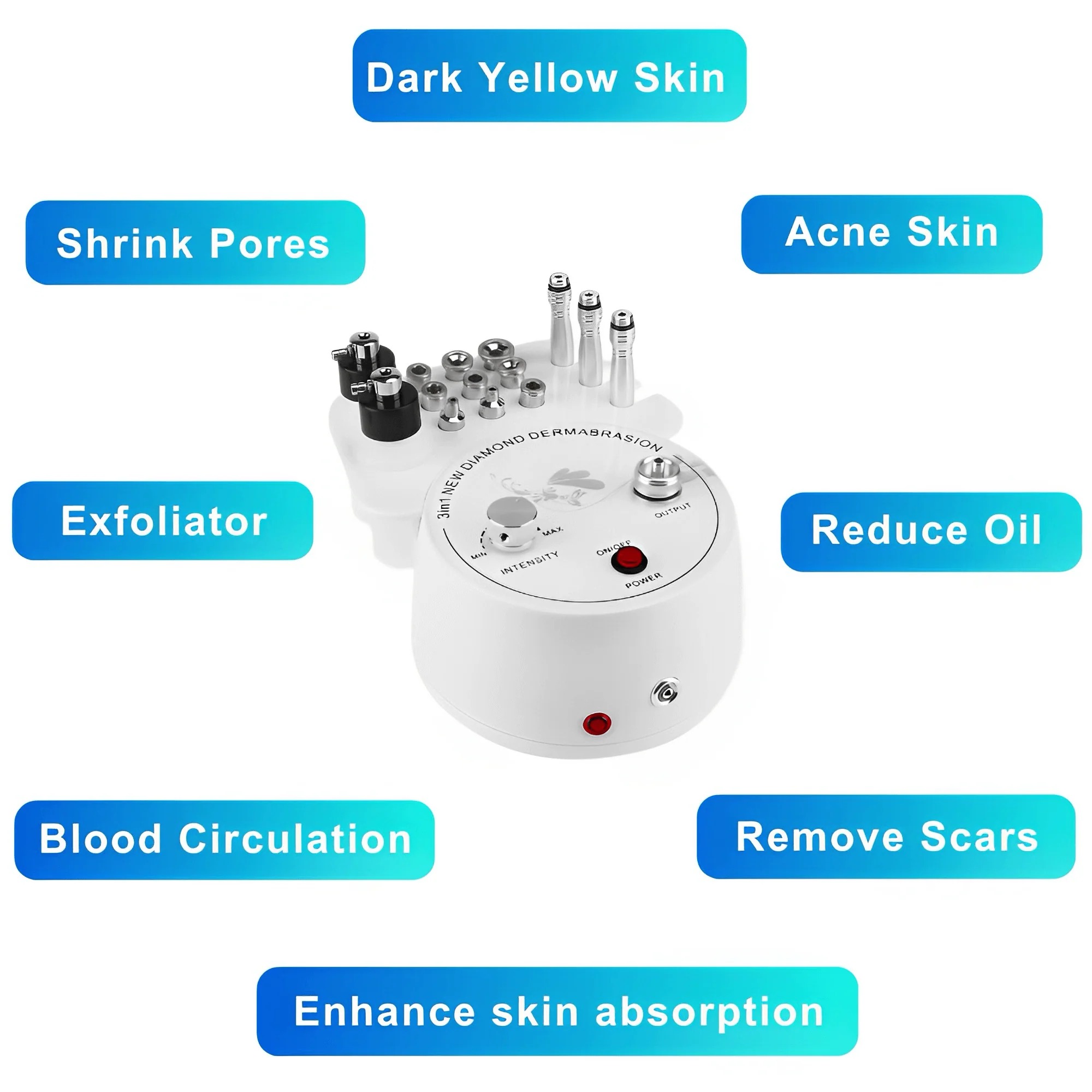 3 in 1 ダイヤモンドマイクロダーマブレーションマシン  - Diamond Microdermabrasion Machine 3 In 1 のレビューと価格