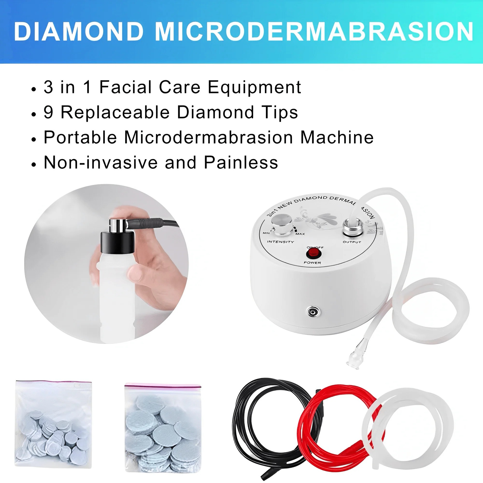 3 in 1 ダイヤモンドマイクロダーマブレーションマシン  - Diamond Microdermabrasion Machine 3 In 1 のレビューと価格